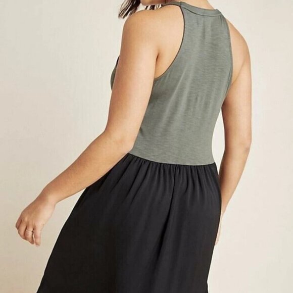 Anthropologie Dolan Fabiana Knit Dress Olive Green Black- Size Small - Picture 11 of 12
